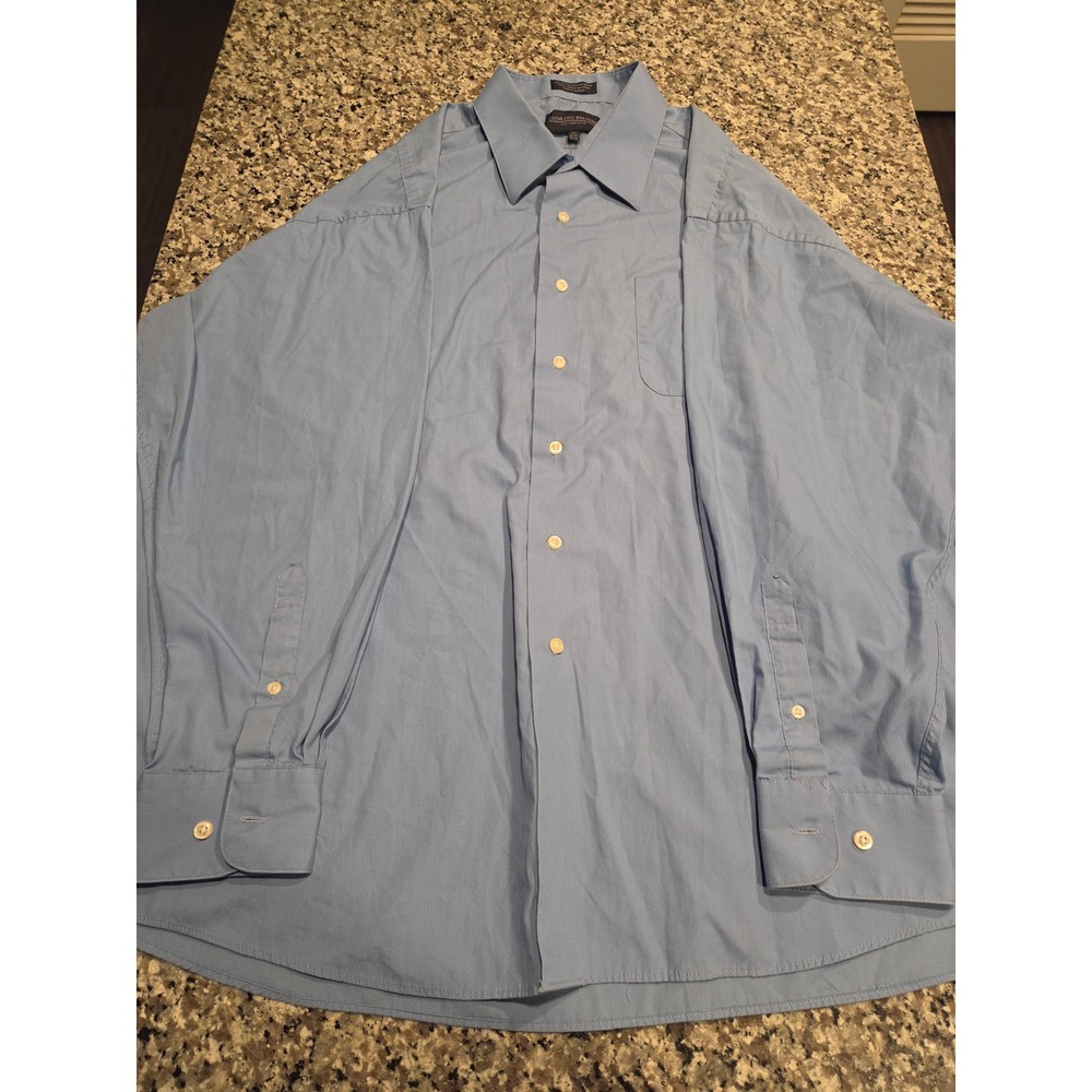 Giorgio Brutini Collezione Mens 2XL Light Blue‎ Long Sleeve Dress Shirt 18-18.5
